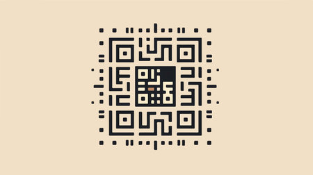 QR Code Scanning Icon with Light Background for Digital Device