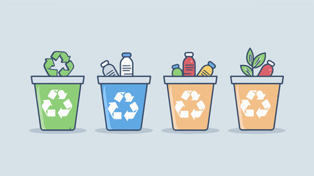 Green Recycle Symbol on Light Background: Embracing Sustainabilityのイラスト素材
