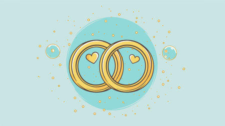 Elegant Wedding Rings on a White Background: Symbol of Love and Commitmentのイラスト素材
