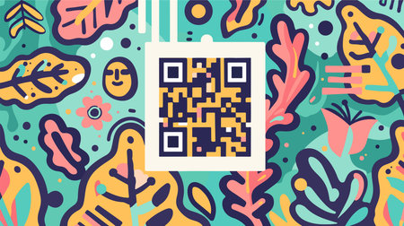 QR Code Scanning Icon with Light Background for Digital Device