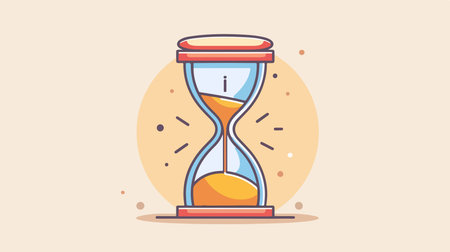 Light Background Sandglass Icon Adorned with Hourglass Symbol