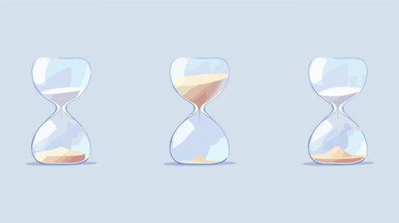 Sleek and Modern Sandglass Icon in Neumorphism Style for Businessのイラスト素材