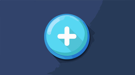 Flat Blue Circular Outline Icon for Adding Content or Tasks