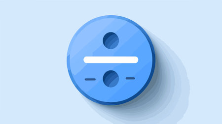 Simple Blue Round Button Icon Flat Design for Websites and Appsのイラスト素材