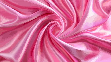Flowing Waves of Opulent Pink Silk Fabricのイラスト素材