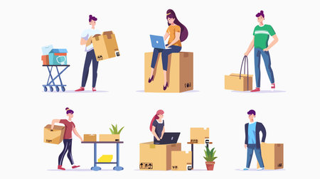 Four-Step Shopping Process for Express Order Fulfilmentのイラスト素材