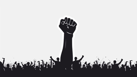 Anti-War Protest Silhouette of a Hand with Inscriptionのイラスト素材