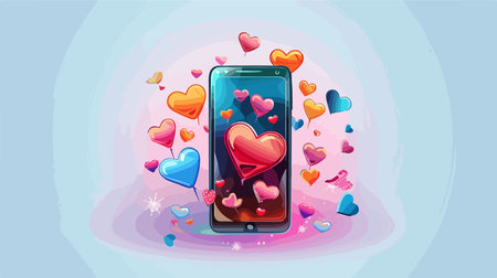 Communicating Through the Digital Realm: Smartphone and Social Network Connectionsのイラスト素材