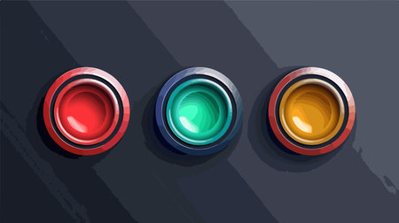 Three Colorful Circular Buttons