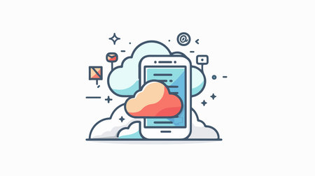 SMS Communication Symbol with Social Networking Conceptのイラスト素材