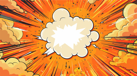 Comic-Style Burst Speech Bubble Exploding with Energy