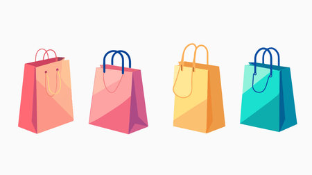 Eco-Friendly Paper Shopping Bag on a White Backgroundのイラスト素材