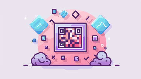 Scannable QR Code for Mobile Accessibility on Light Background with Unique Identifier