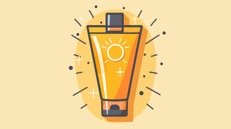 Sunscreen Tube in White Isolated Background for Summer Protectionのイラスト素材