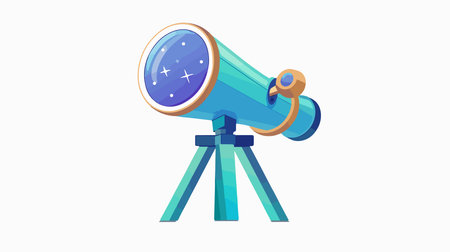 Minimalistic Neumorphism Style Telescope Icon for Modern Interfacesのイラスト素材