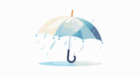 Modern Umbrella Icon Designed in Neumorphism Style for Business Applicationsのイラスト素材