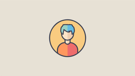 Circular Frame User Icon with Light Background and Profile Imageのイラスト素材
