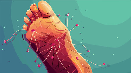 Titanium Plate Treatment for an Ingrown Toenail on the Big Toeのイラスト素材