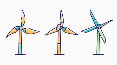 Green Energy Icon: Ecologically Friendly Wind Turbine Symbol