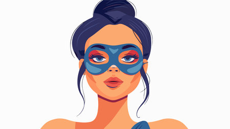 Person Applying a Nourishing Cosmetic Facial Mask for Radiant Skinのイラスト素材