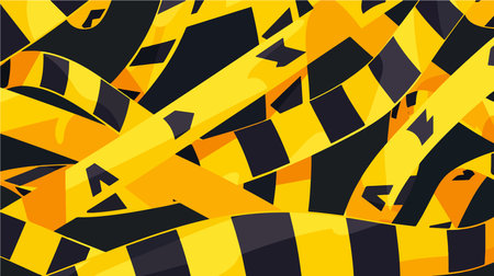 Seamless Yellow Caution Tape for Safety Priorityのイラスト素材