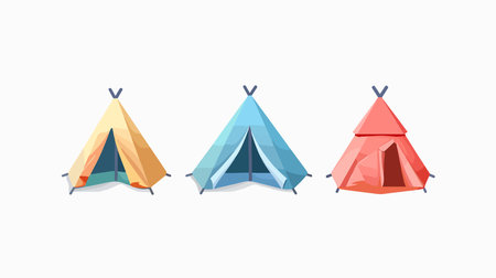 Modern Neomorphic Tourist Tent Icon for Business Presentationsのイラスト素材