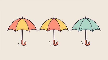 Umbrella for Rain Protection in White Space Backgroundのイラスト素材