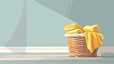 Clean Towels Ready for Useのイラスト素材