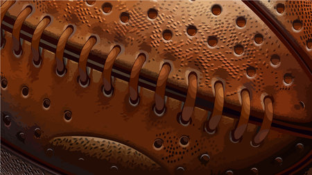 Closeup View of a Leather Rugby Ball with Vintage Textureのイラスト素材
