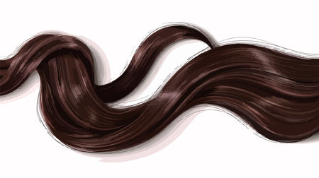 Flowing Brunette Hair Isolated on Whiteのイラスト素材