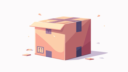 Isolated Cardboard Box on White Background for Shipping and Storage