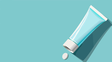 Close-Up of Open Ointment Tube on Light Blue Backgroundのイラスト素材