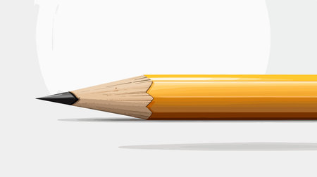 Close-up of a Sharpened Graphite Pencil on a Pure White Backgroundのイラスト素材