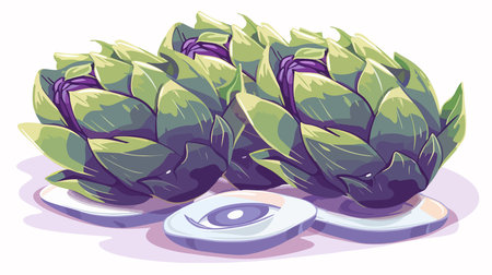 Revitalizing Under Eye Patches Enhanced by the Goodness of Artichokes on a Pristine White Backgroundのイラスト素材