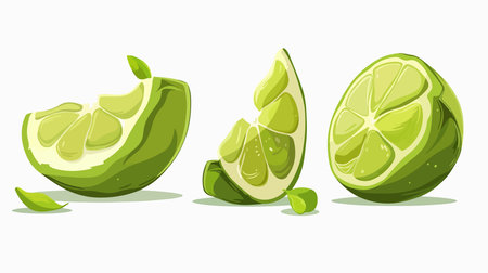 Fresh Lime Peel Cartoon Isolated on White Backgroundのイラスト素材