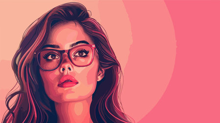 Portrait with Glasses in Vibrant Huesのイラスト素材