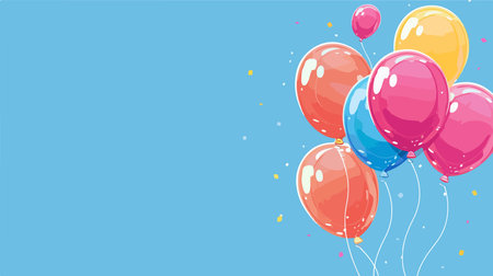 Vibrant Balloons Floating in Vivid Space with Room for Textのイラスト素材