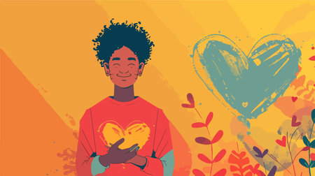 Portrait of a Young Man Expressing Heartfelt Emotion in Vivid Hues