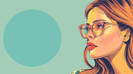 Portrait with Glasses in Vibrant Huesのイラスト素材