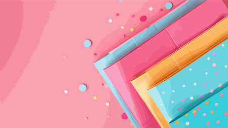 Paper Sheets Punched in Pink Background with Artistic Abstract Arrangementのイラスト素材