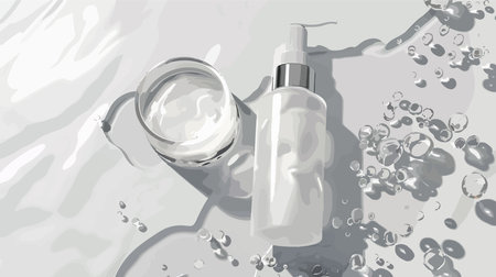 Cleansing Gel Sample on Light Gray Background in High Definitionのイラスト素材
