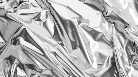 Cartoon Illustration of a Shiny Silver Foil with Top View Perspectiveのイラスト素材