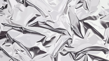 Cartoon Illustration of a Shiny Silver Foil with Top View Perspectiveのイラスト素材