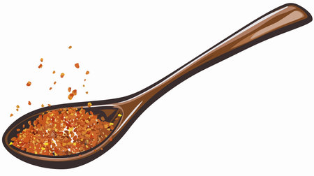 Seasoning Spoon withDried Orange Zest Isolated on White Backgroundのイラスト素材