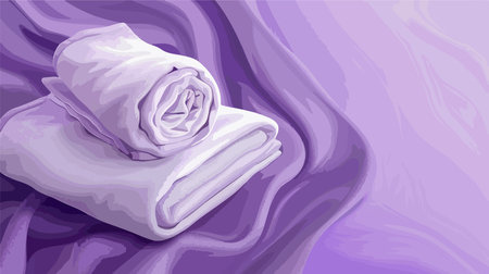 Delicate Violet Soft Towel Spread Out for Your Comfortのイラスト素材