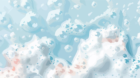 White and Fluffy Foam Swirls on a Pristine Background