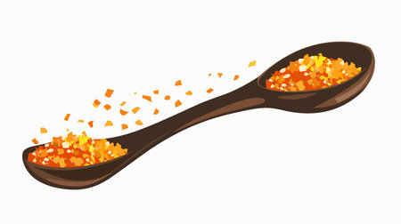 Seasoning Spoon with Dried Orange Zest Isolated on White Backgroundのイラスト素材