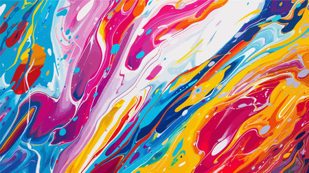 Colorful Acrylic Strokes on Canvas Captured Up Close