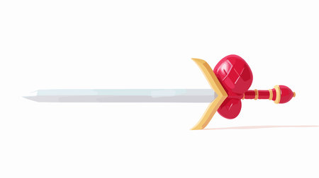 Intricately Crafted Sword Figure from Modeling Balloon on White Backgroundのイラスト素材