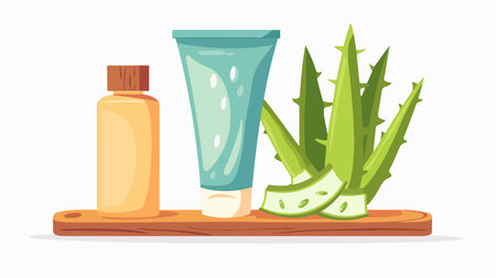 Natural Toothpaste with Aloe Vera and Wooden Accentsのイラスト素材